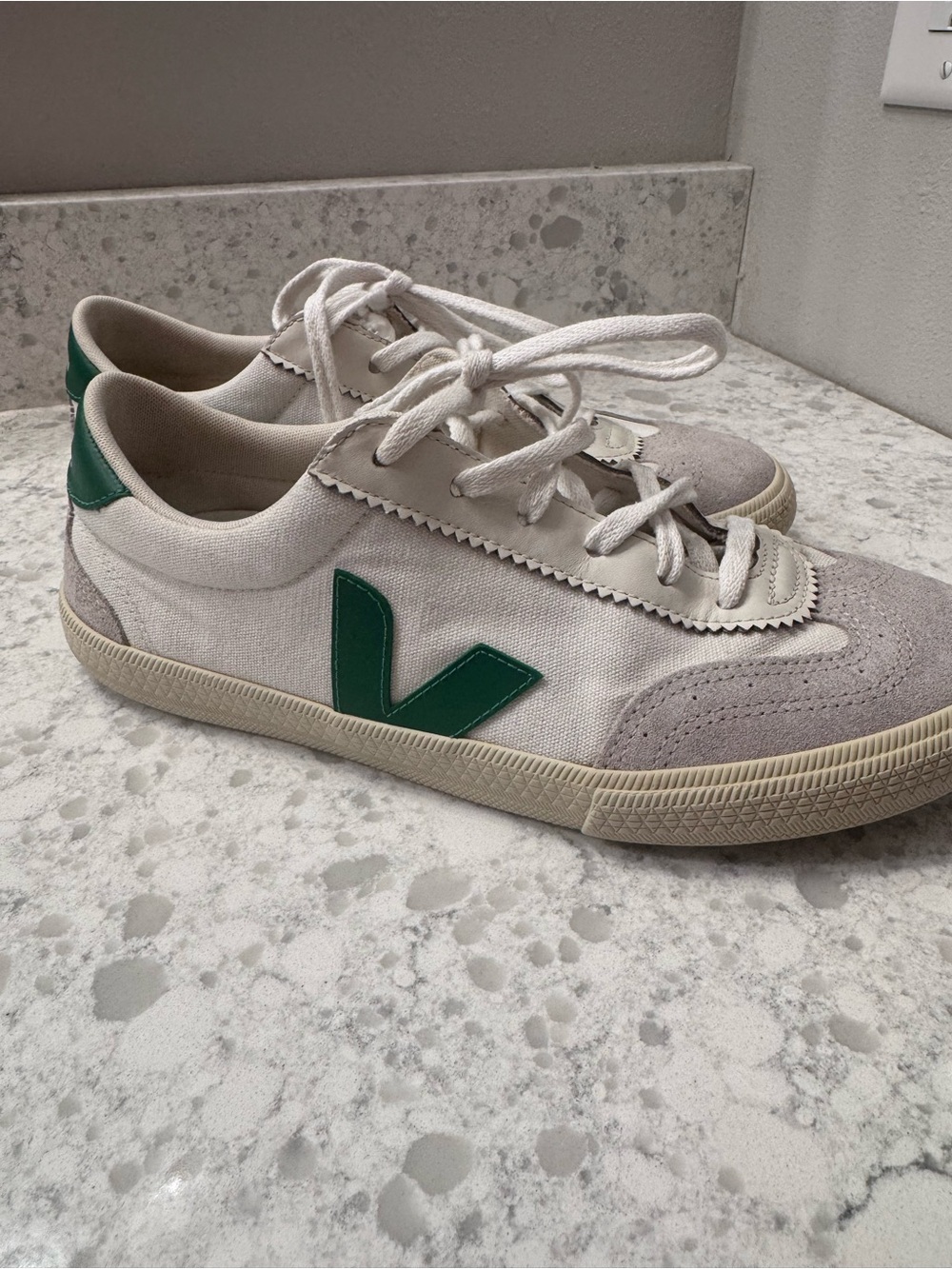 Veja Canvas with Suede Accent Sneaker with Green Label